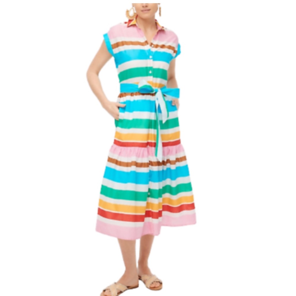 J. Crew Multicolor Striped Maxi Dress